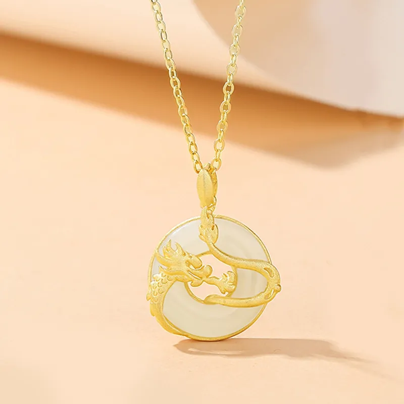 AVIVI Necklaces Pale Greenish White Jade Unisex-7