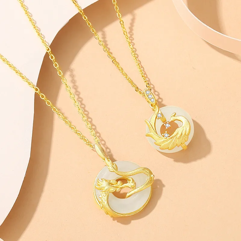 AVIVI Necklaces Pale Greenish White Jade Unisex-4