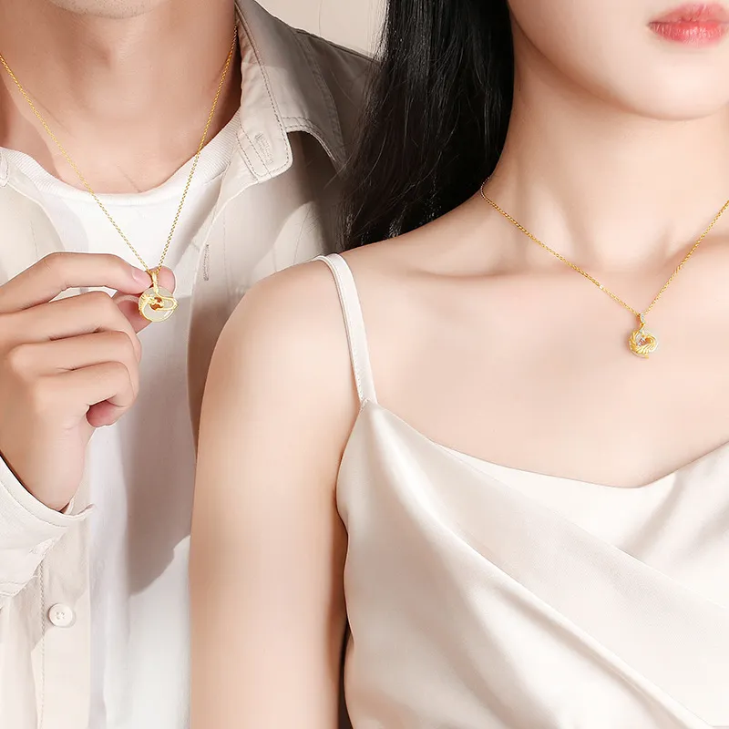 AVIVI Necklaces Pale Greenish White Jade Unisex-8