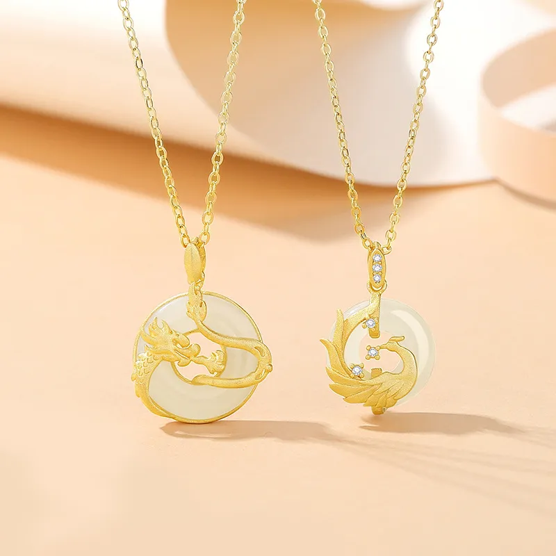 AVIVI Necklaces Pale Greenish White Jade Unisex-9