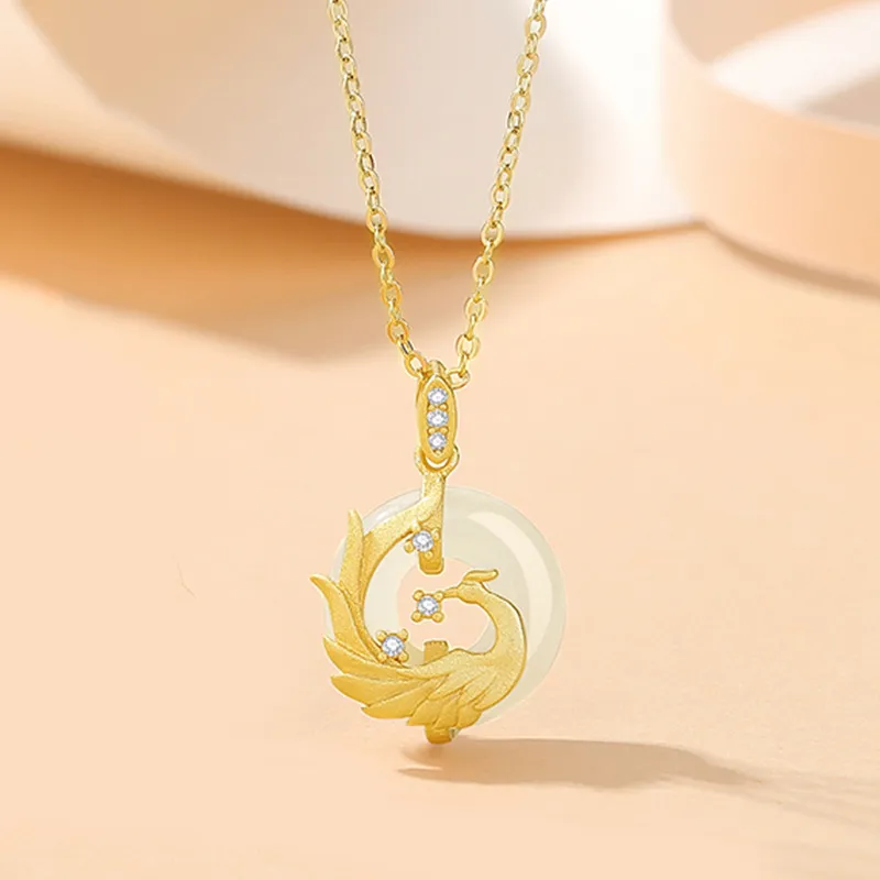 AVIVI Necklaces Pale Greenish White Jade Unisex-1