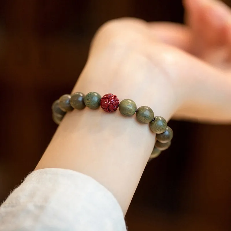 LOVEYOU PAI Green Sandalwood Bracelets Unisex-1