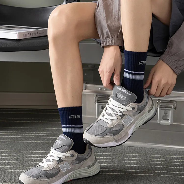 H YXIANG Mid Calf Socks Men's 5 Pack-6