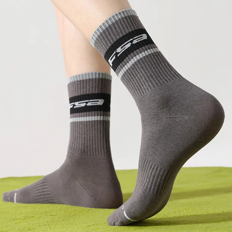 H YXIANG Mid Calf Socks Men's 5 Pack-8