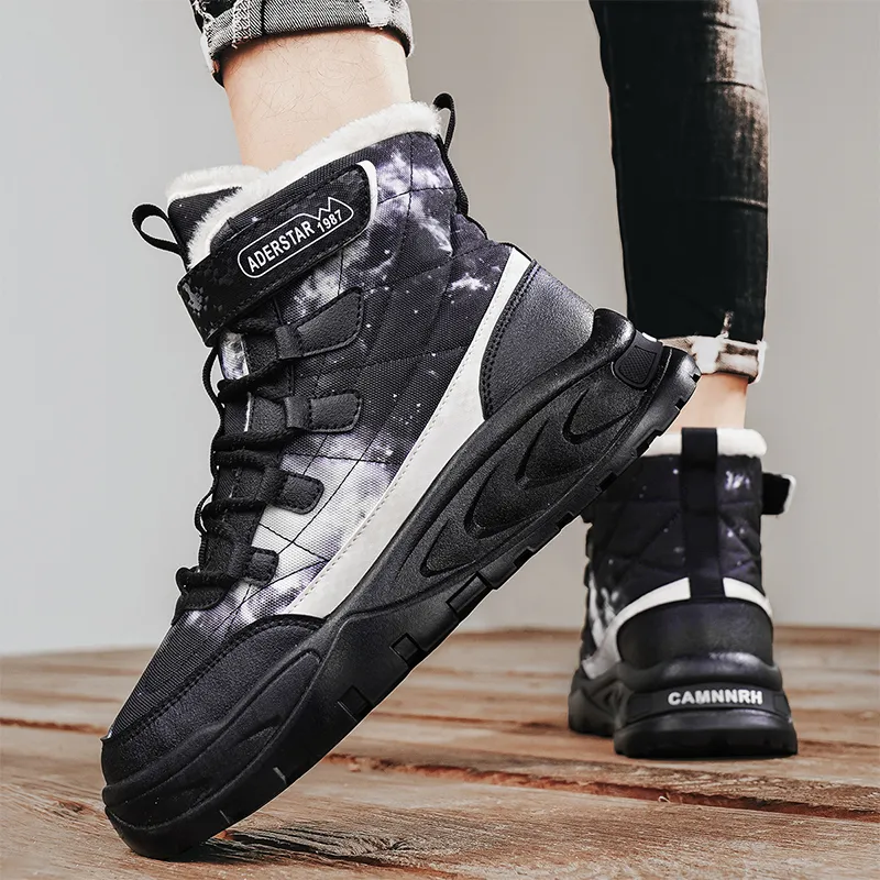 MEXICAN Warm Water Resistant Wear Resistant Slip Resistant Coverage Short Snow Boots Men's-5