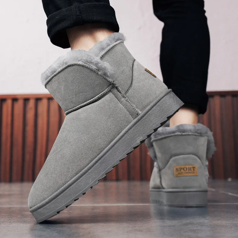 MEXICAN Warm Water Resistant Wear Resistant Slip Resistant Coverage Short Snow Boots Men's-9