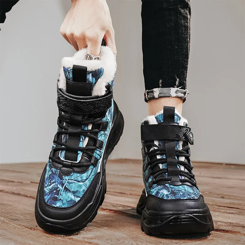 MEXICAN Warm Water Resistant Wear Resistant Slip Resistant Coverage Short Snow Boots Men's-11