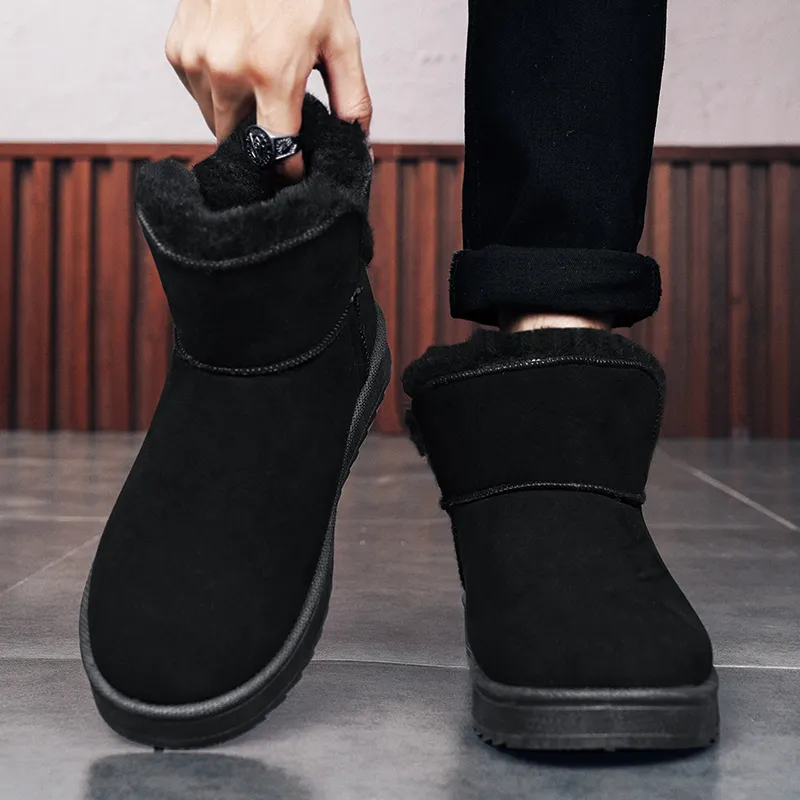 MEXICAN Warm Water Resistant Wear Resistant Slip Resistant Coverage Short Snow Boots Men's-14