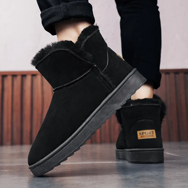 MEXICAN Warm Water Resistant Wear Resistant Slip Resistant Coverage Short Snow Boots Men's-13