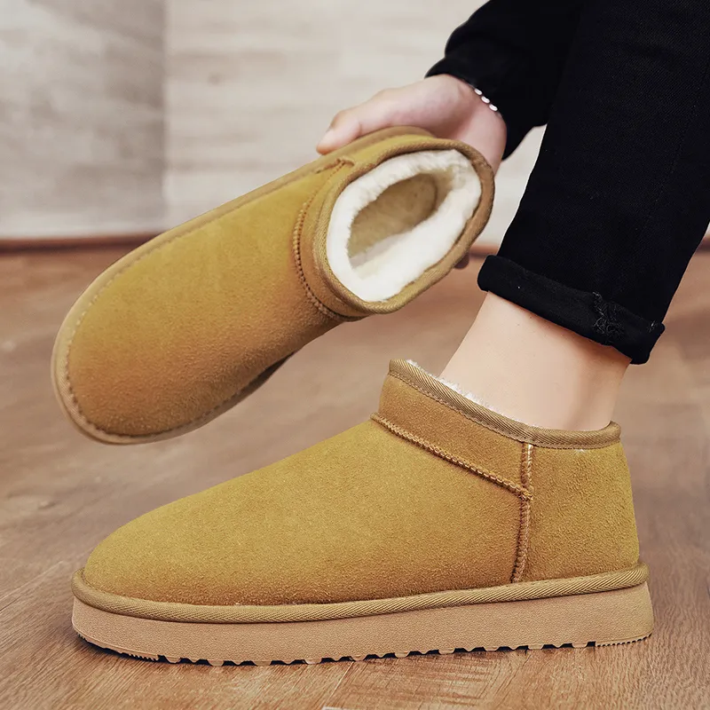 MEXICAN Warm Wear Resistant Slip Resistant Short Snow Boots Men's-14