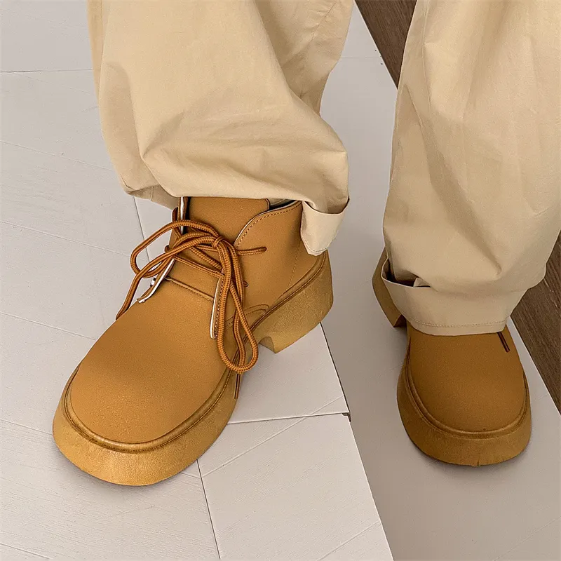 MEXICAN Ankle Boots Men Khaki/Black-4