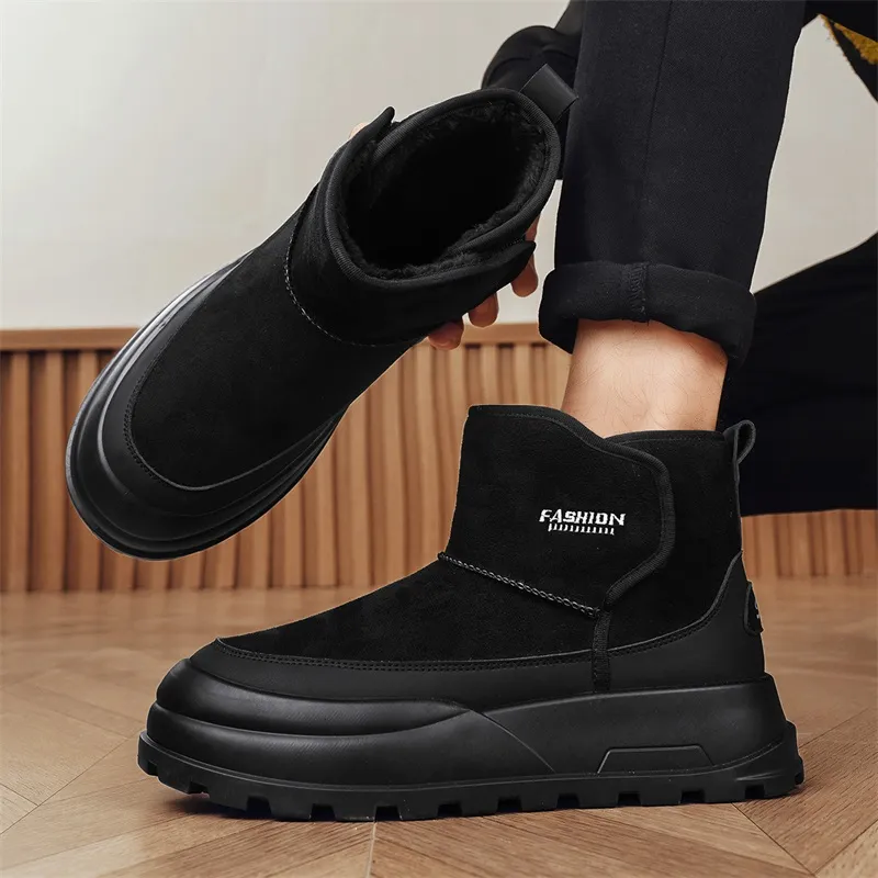 MEXICAN Warm Water Resistant Wear Resistant Coverage Short Snow Boots Men's-1