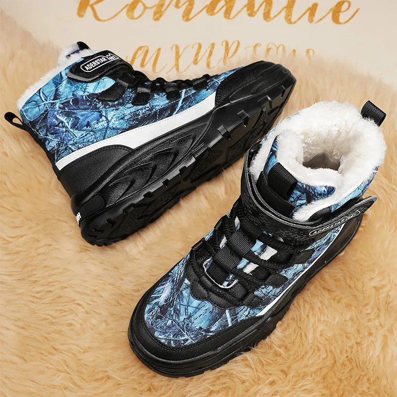 MEXICAN Warm Water Resistant Wear Resistant Slip Resistant Coverage Short Snow Boots Men's-9