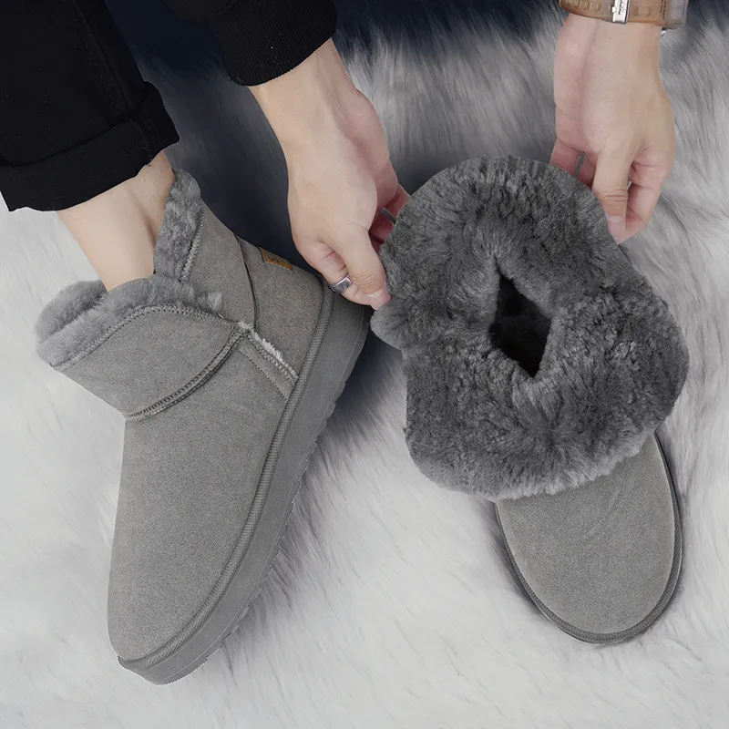 MEXICAN Warm Water Resistant Wear Resistant Slip Resistant Coverage Short Snow Boots Men's-7