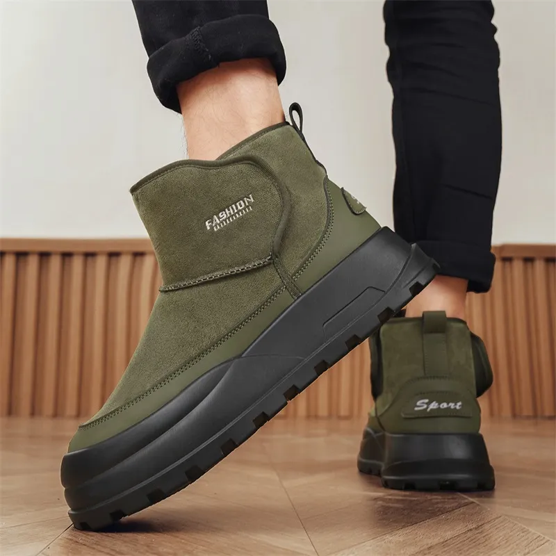 MEXICAN Warm Water Resistant Wear Resistant Coverage Short Snow Boots Men's-13