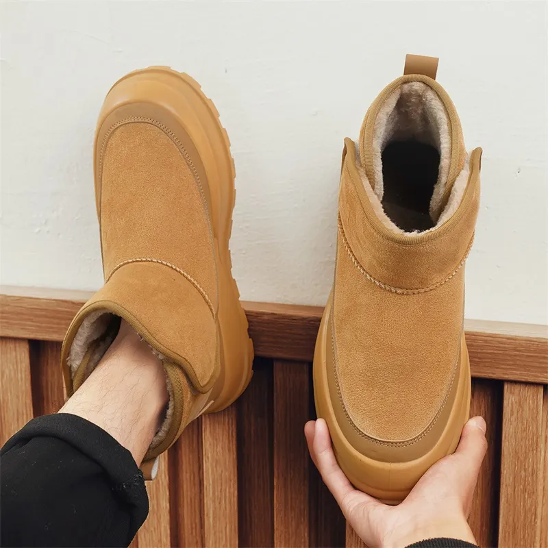 MEXICAN Warm Water Resistant Wear Resistant Coverage Short Snow Boots Men's-8