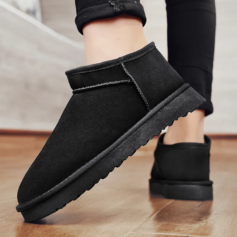 MEXICAN Warm Wear Resistant Slip Resistant Short Snow Boots Men's-2