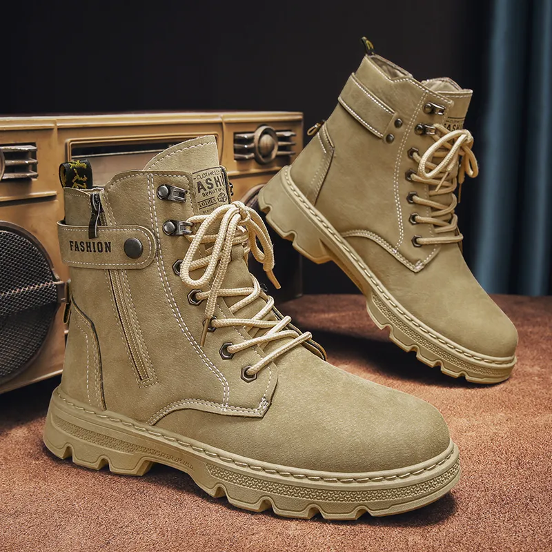 MEXICAN Martin Boots Men Black/Khaki-9