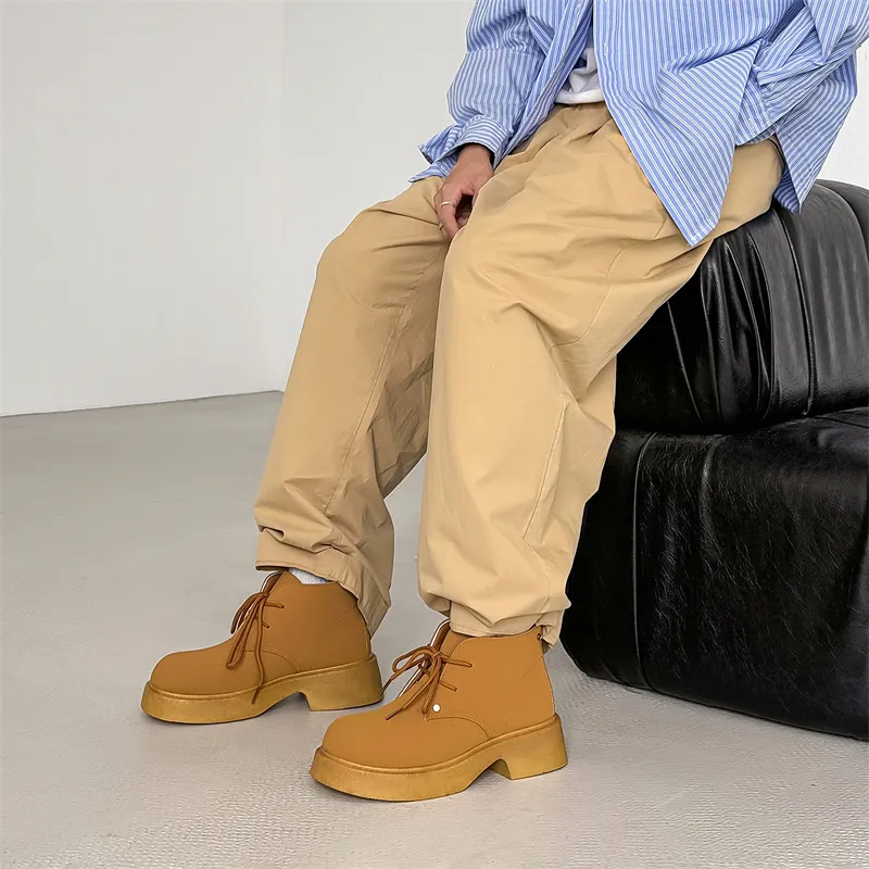 MEXICAN Ankle Boots Men Khaki/Black-3