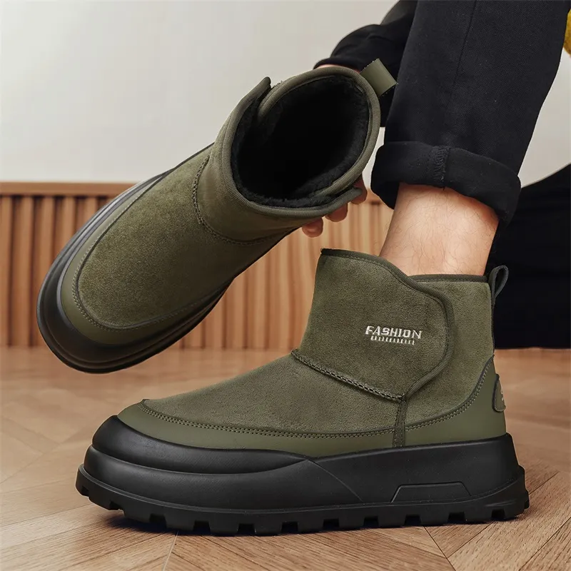 MEXICAN Warm Water Resistant Wear Resistant Coverage Short Snow Boots Men's-12