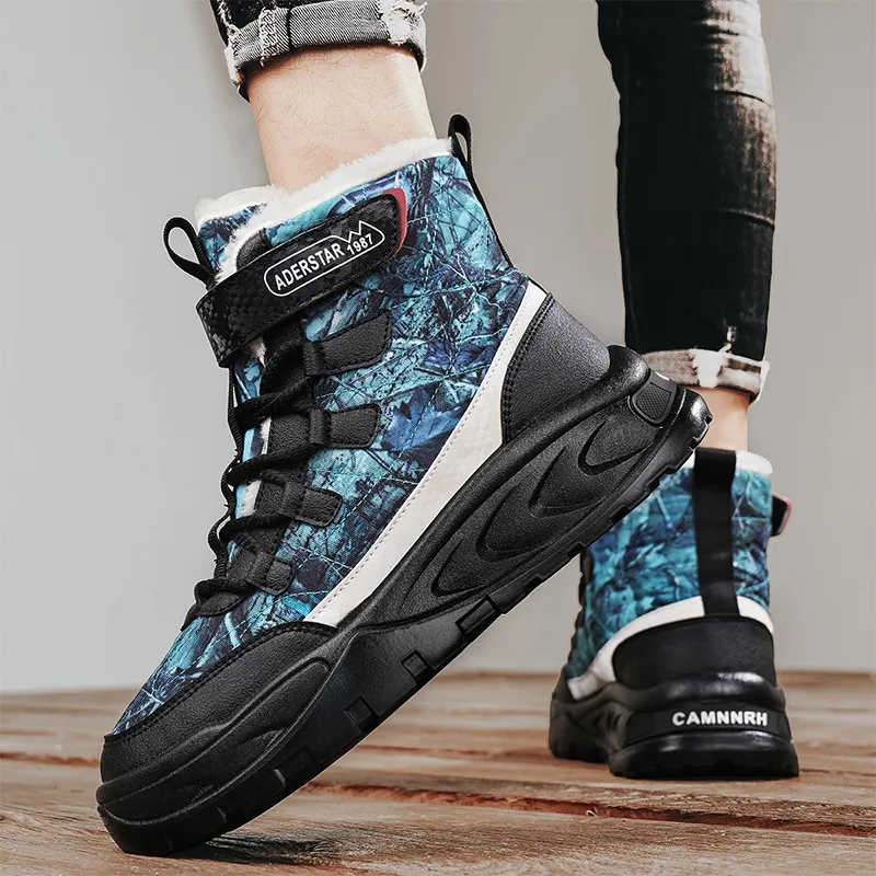 MEXICAN Warm Water Resistant Wear Resistant Slip Resistant Coverage Short Snow Boots Men's-8
