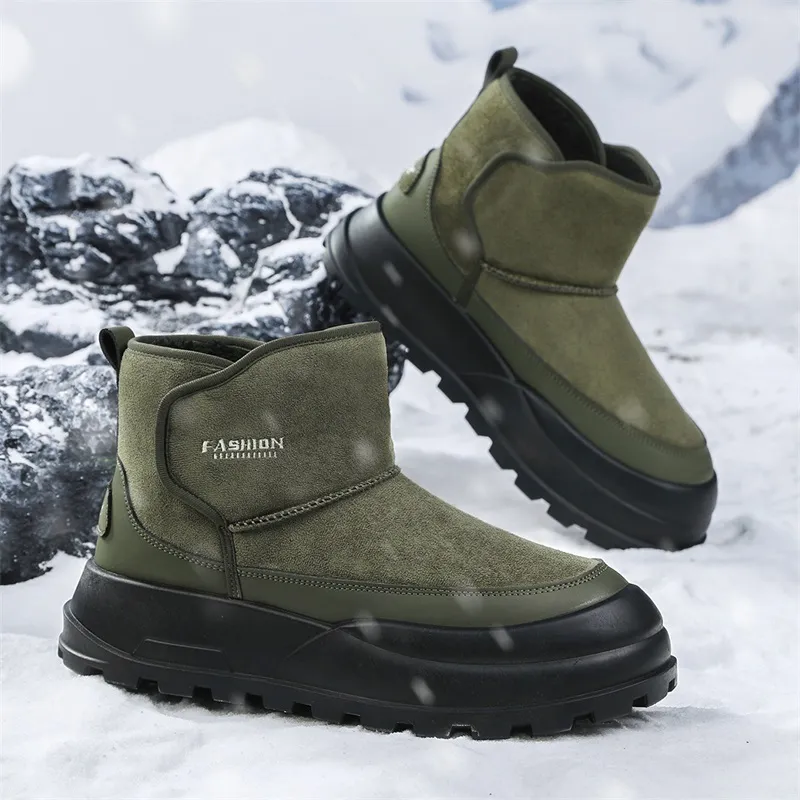 MEXICAN Warm Water Resistant Wear Resistant Coverage Short Snow Boots Men's-11