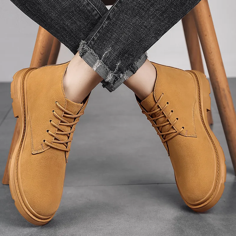 MEXICAN Ankle Boots Men Black/Yellow-1