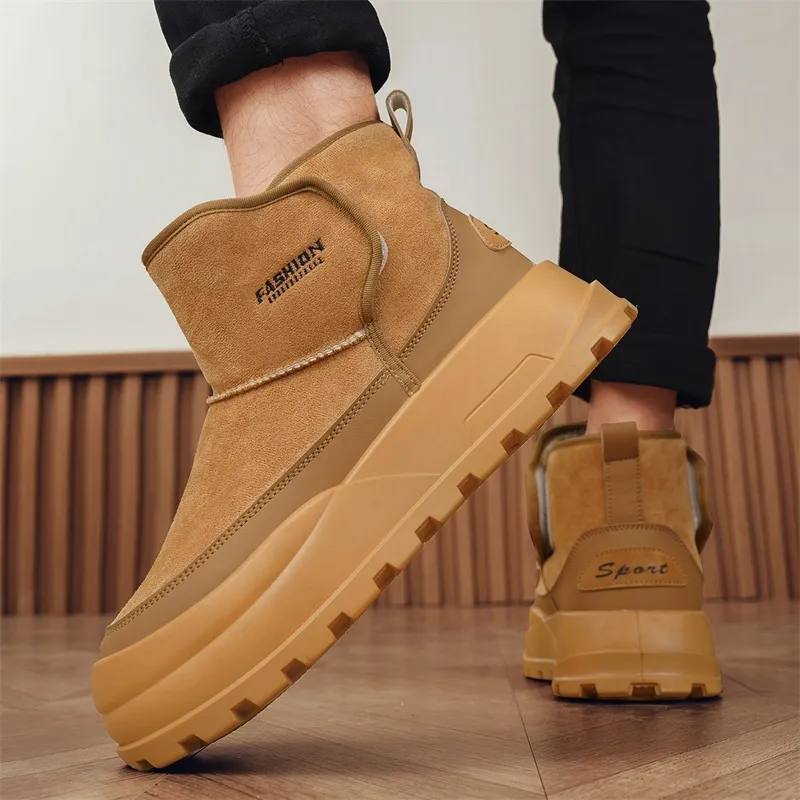 MEXICAN Warm Water Resistant Wear Resistant Coverage Short Snow Boots Men's-7