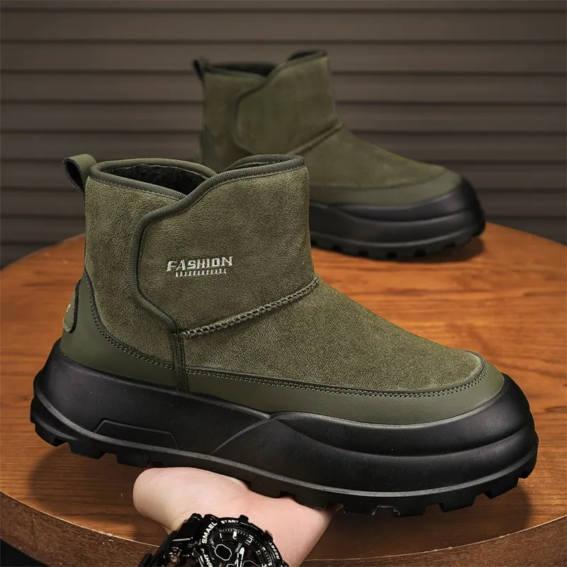 MEXICAN Warm Water Resistant Wear Resistant Coverage Short Snow Boots Men's-14