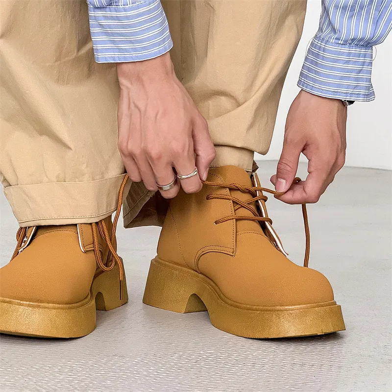 MEXICAN Ankle Boots Men Khaki/Black-2