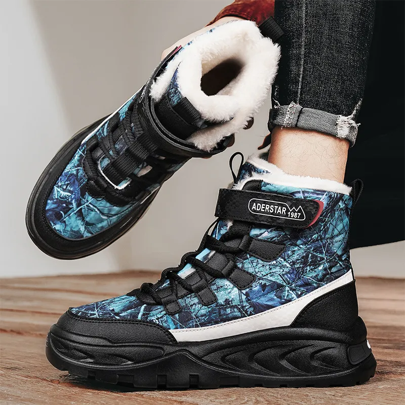 MEXICAN Warm Water Resistant Wear Resistant Slip Resistant Coverage Short Snow Boots Men's-7