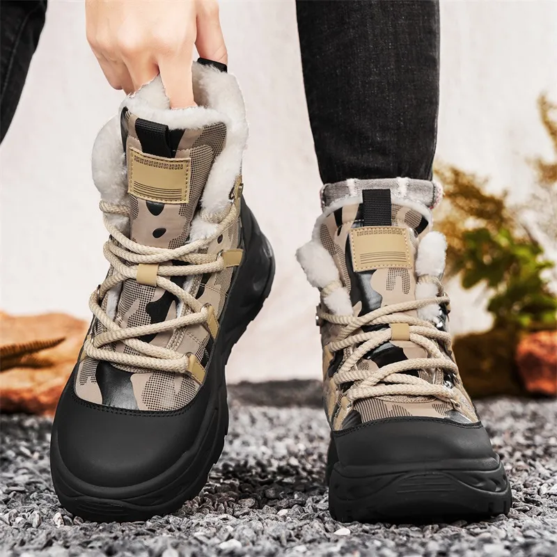 MEXICAN Warm And Wear Resistant Coverage Short Snow Boots Men's-1