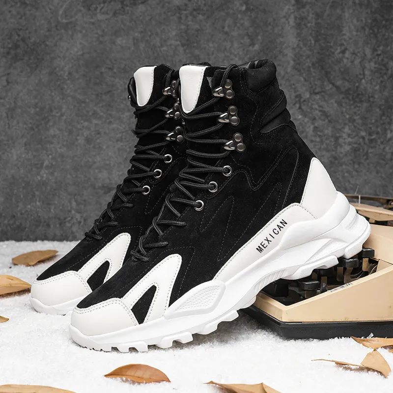 MEXICAN Outdoor Boots Men's White Black-5