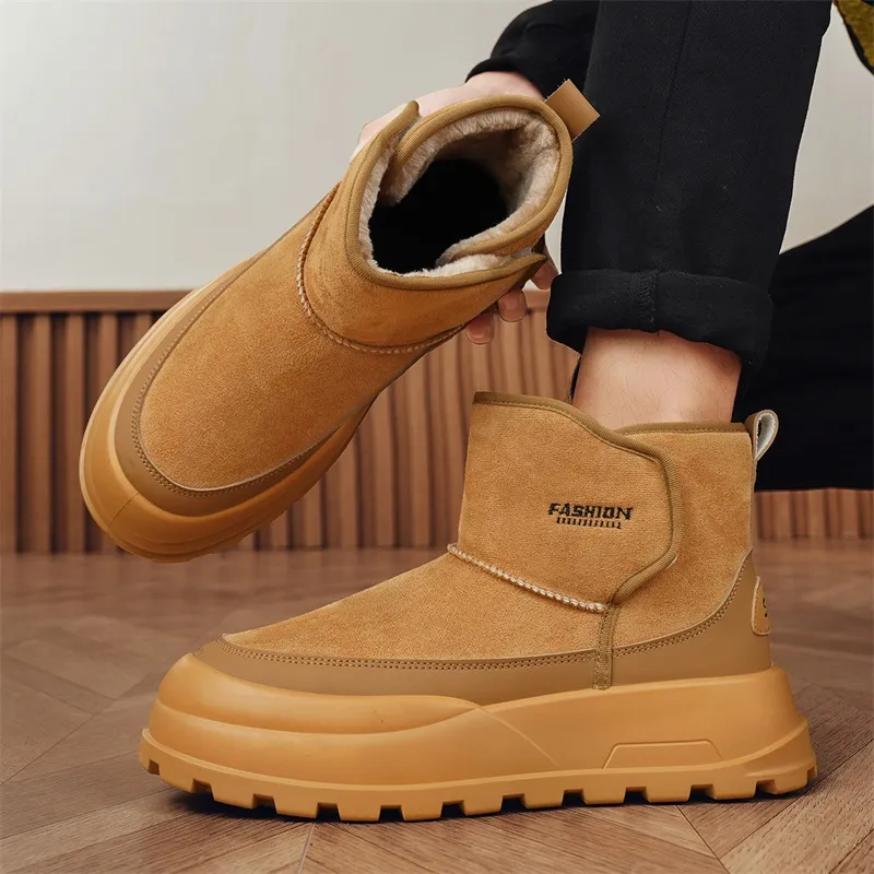 MEXICAN Warm Water Resistant Wear Resistant Coverage Short Snow Boots Men's-6