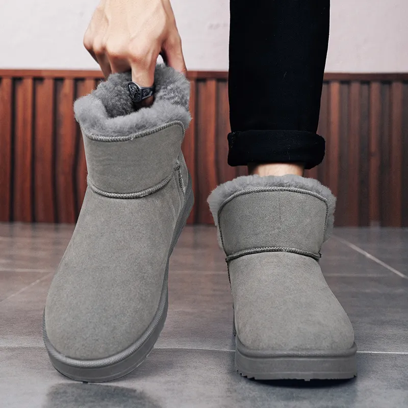 MEXICAN Warm Water Resistant Wear Resistant Slip Resistant Coverage Short Snow Boots Men's-8