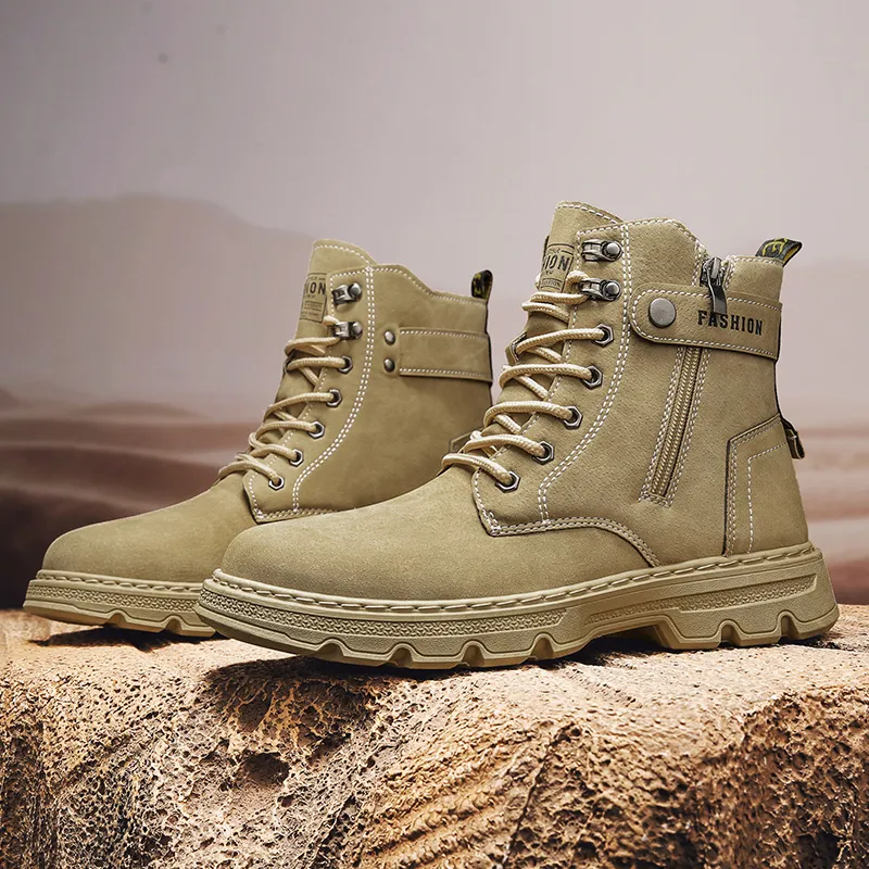 MEXICAN Martin Boots Men Black/Khaki-11