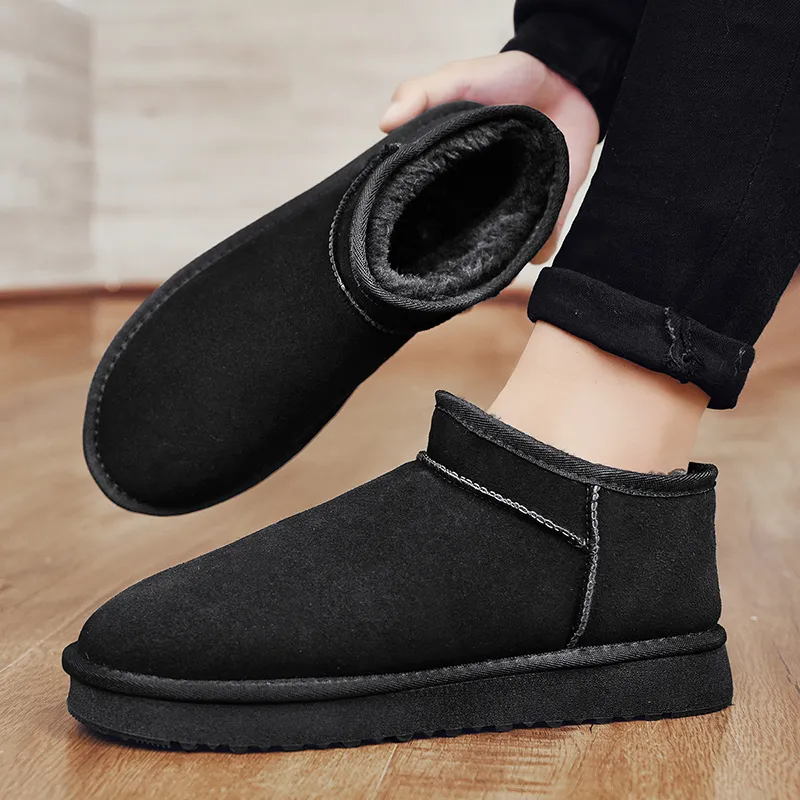 MEXICAN Warm Wear Resistant Slip Resistant Short Snow Boots Men's-4