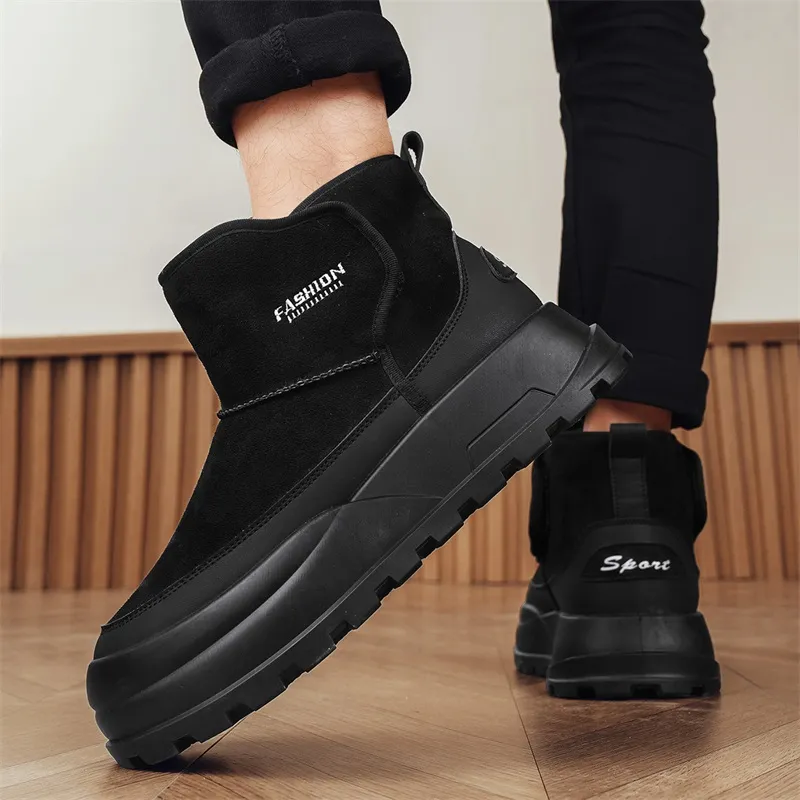 MEXICAN Warm Water Resistant Wear Resistant Coverage Short Snow Boots Men's-2