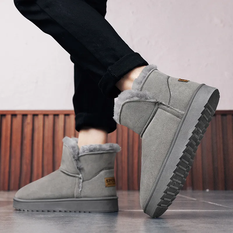 MEXICAN Warm Water Resistant Wear Resistant Slip Resistant Coverage Short Snow Boots Men's-6