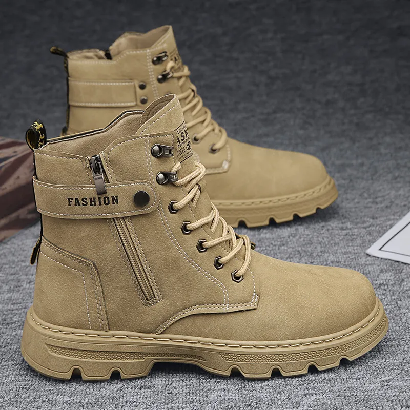 MEXICAN Martin Boots Men Black/Khaki-7