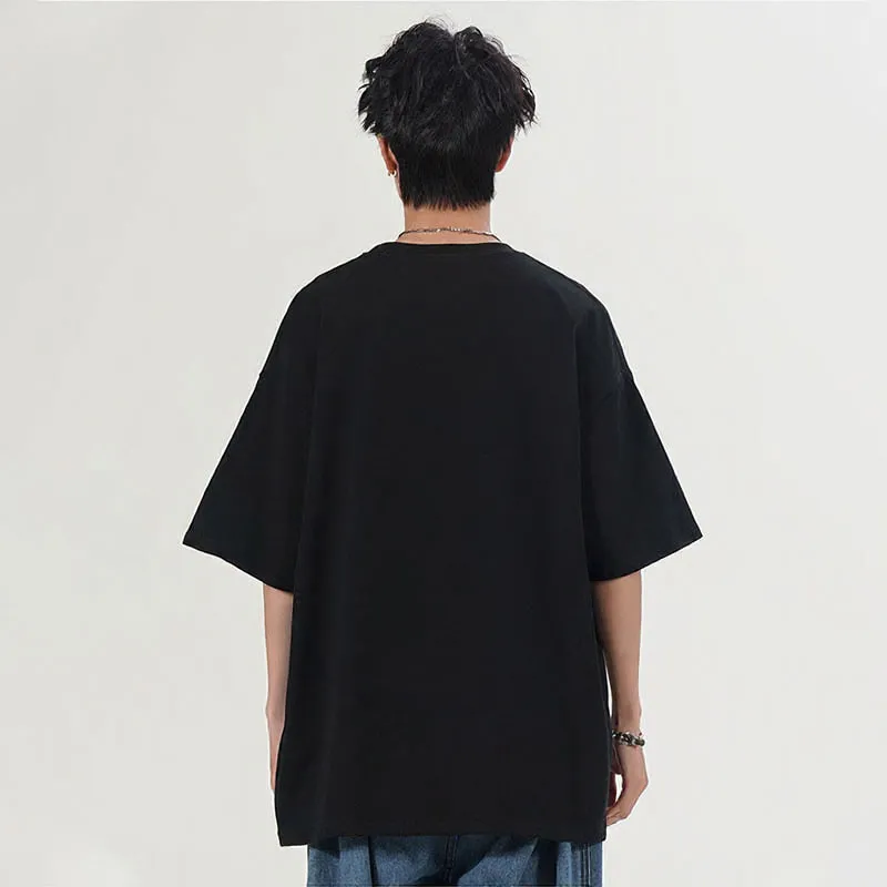 【dme】 Vintage Style Men's Clothing Pair Of Short Sleeved T Shirts 100% Cotton Top Half Sleeve Unisex-2
