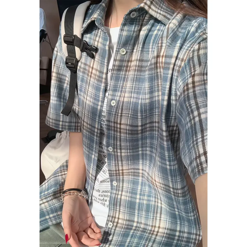 Dme Shirts Unisex Blue Plaid-3