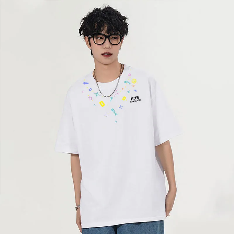 【dme】 Couple T Shirt 100% Cotton Top, Half Sleeve Unisex-9