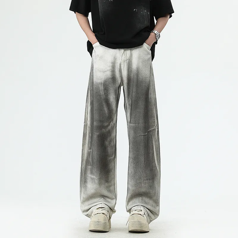 【dme】 Jeans Unisex Gradient White-3
