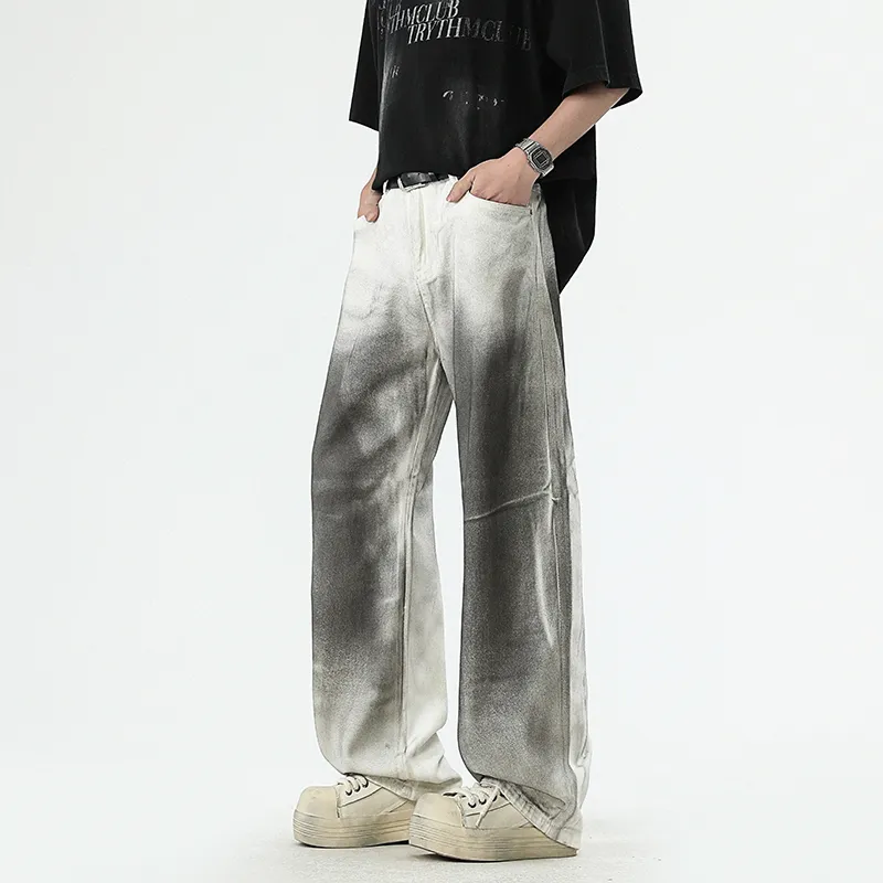 【dme】 Jeans Unisex Gradient White-4