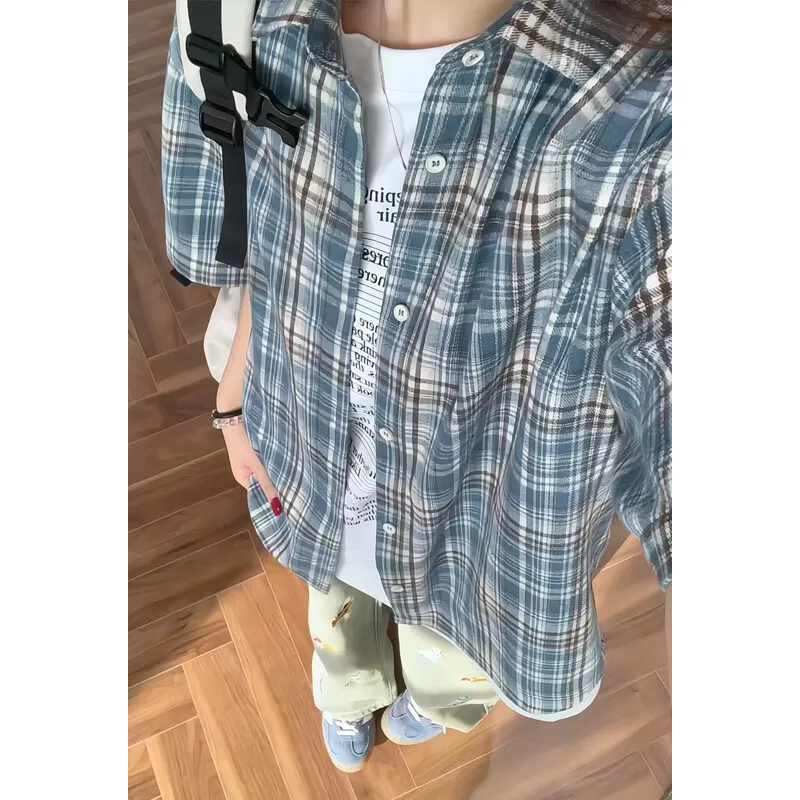 Dme Shirts Unisex Blue Plaid-2