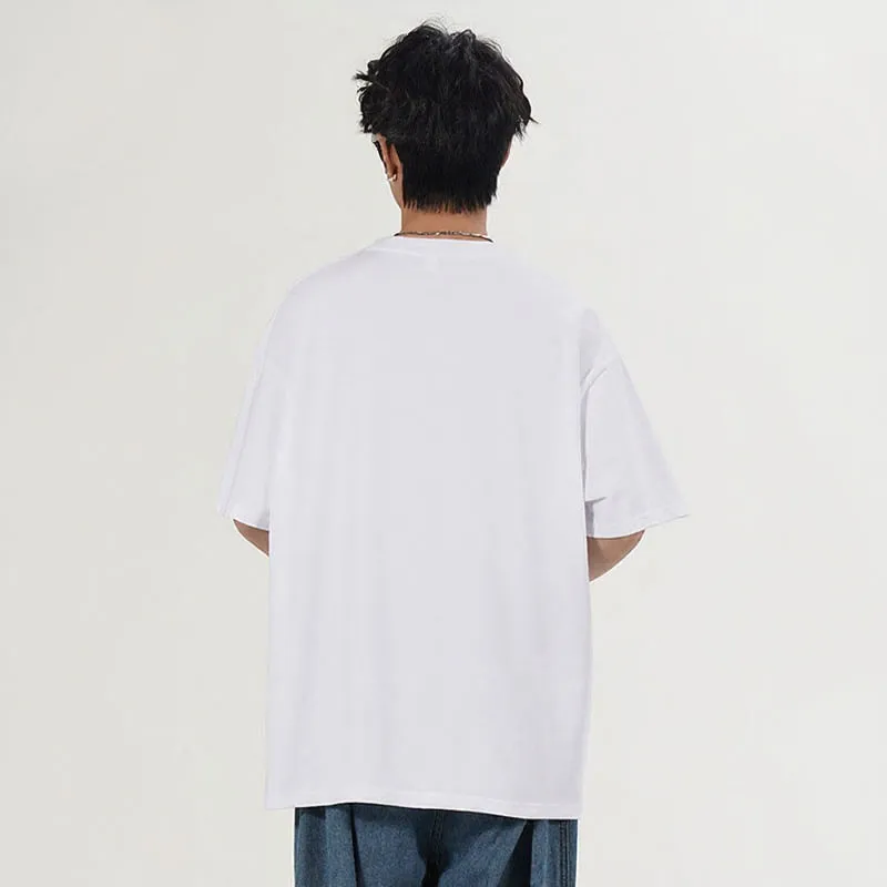 【dme】 Vintage Style Men's Clothing Pair Of Short Sleeved T Shirts 100% Cotton Top Half Sleeve Unisex-5