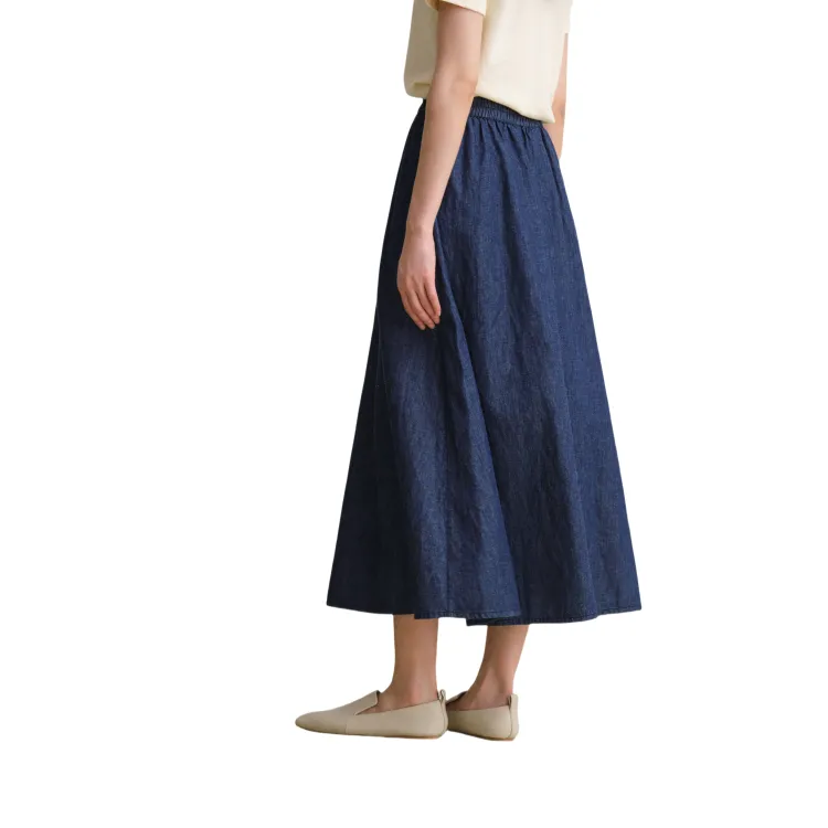 Journey Originals Casual Long Skirts Women's Indigo-2