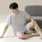 204-Short-Sleeved Shorts-Silver Gray