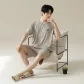 206-Short-Sleeved Shirt-Gray Coffee